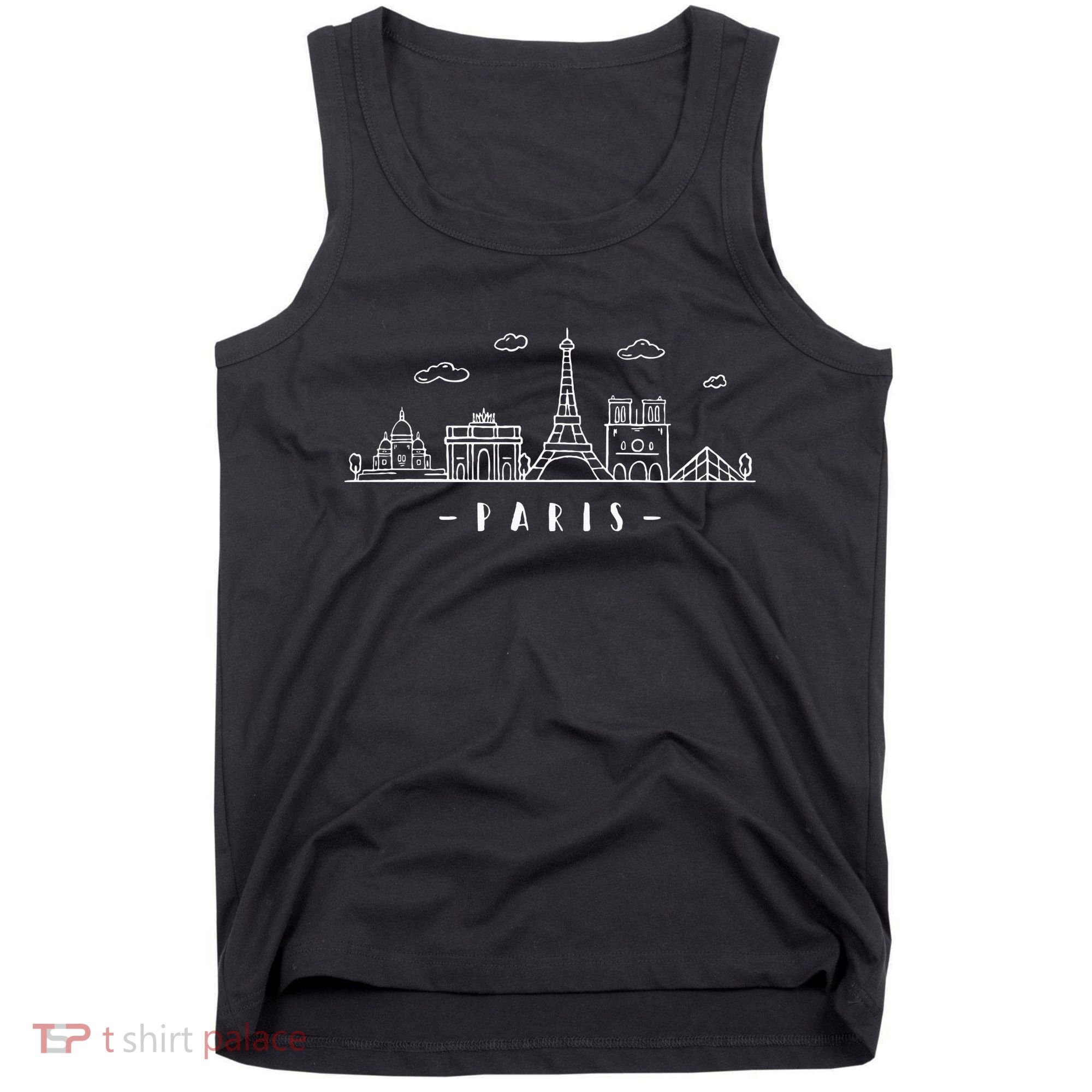 Paris France Capitalcity Skyline Eiffeltower Paris Lovers Tank Top