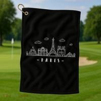Paris France Capitalcity Skyline Eiffeltower Paris Lovers Golf Towel thumb 1