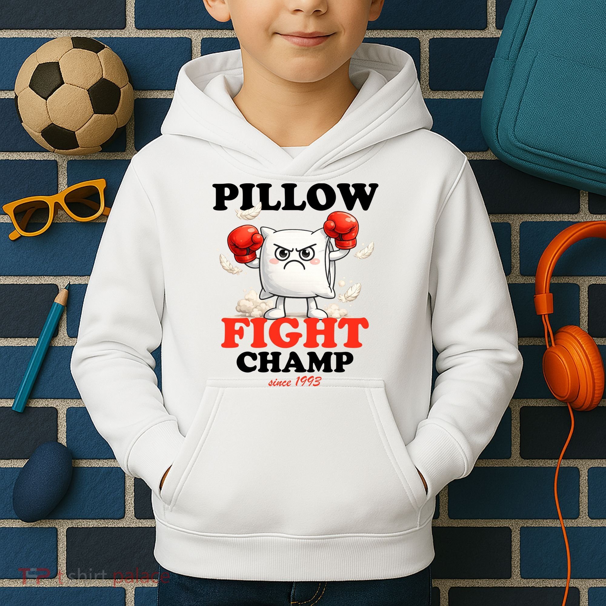Pillow Fight Champ Kids Hoodie