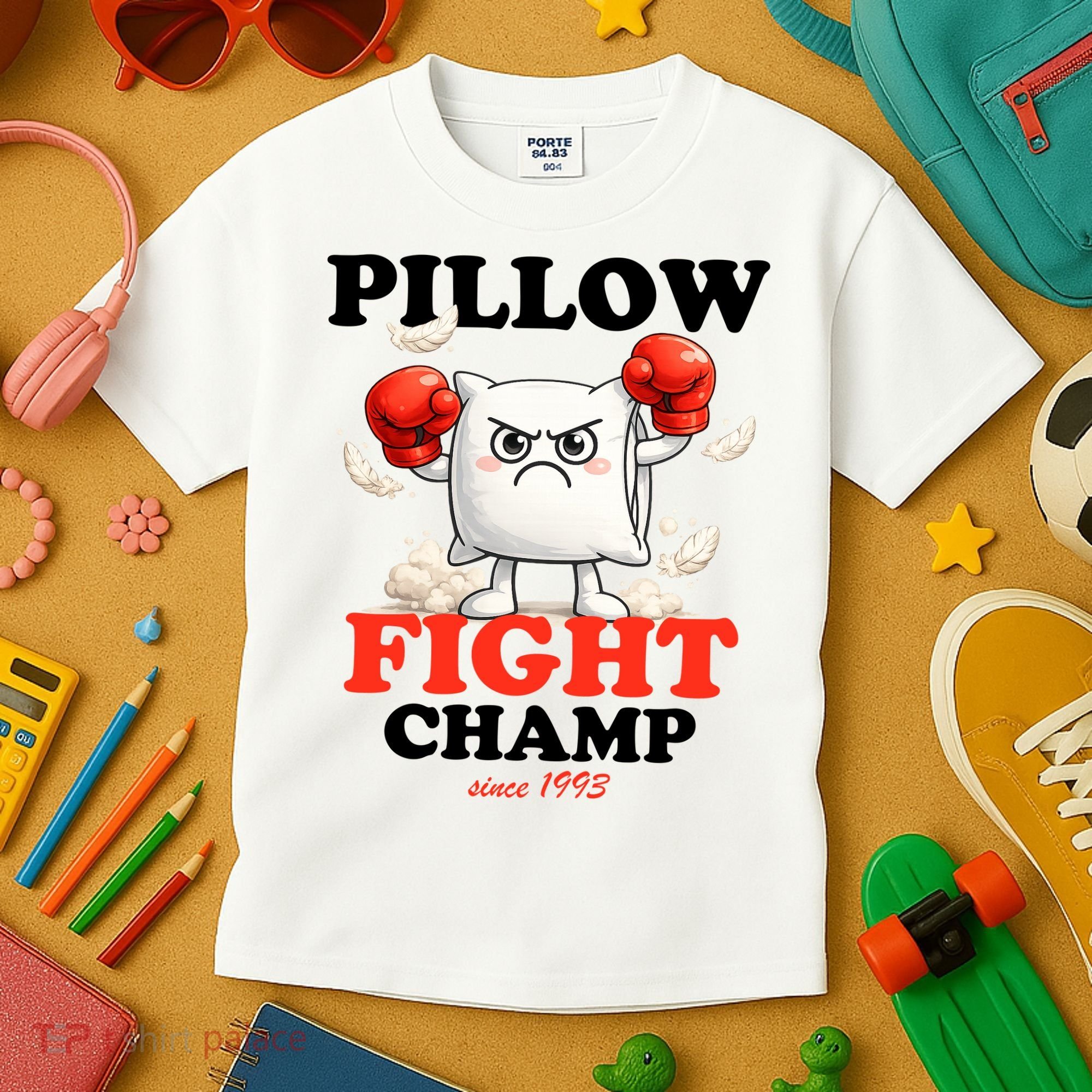 Pillow Fight Champ Kids T-Shirt