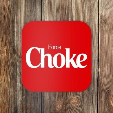 Psychic Force Choke Funny Scifi Logo Parody Coaster