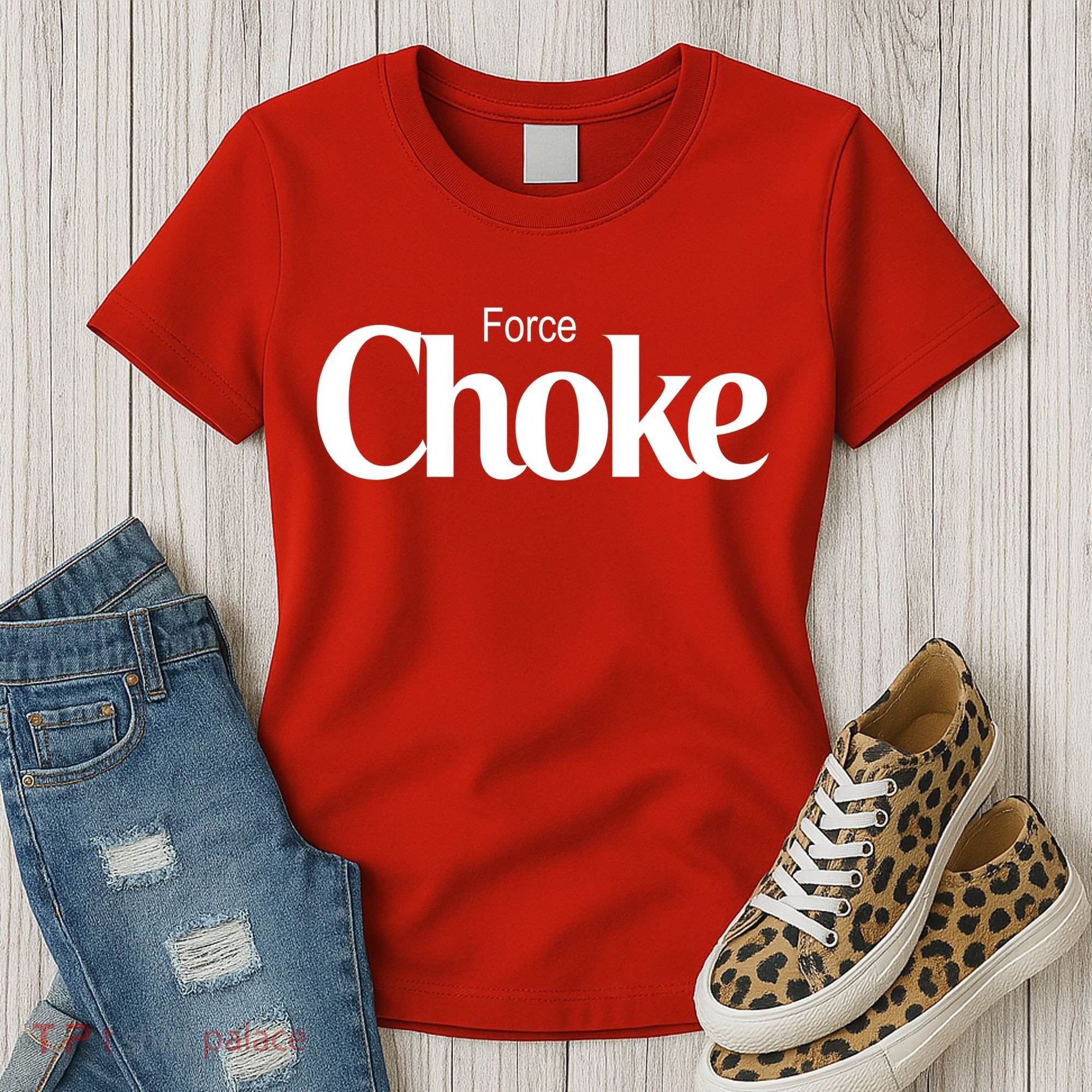 Psychic Force Choke Funny Scifi Logo Parody Women's T-Shirt