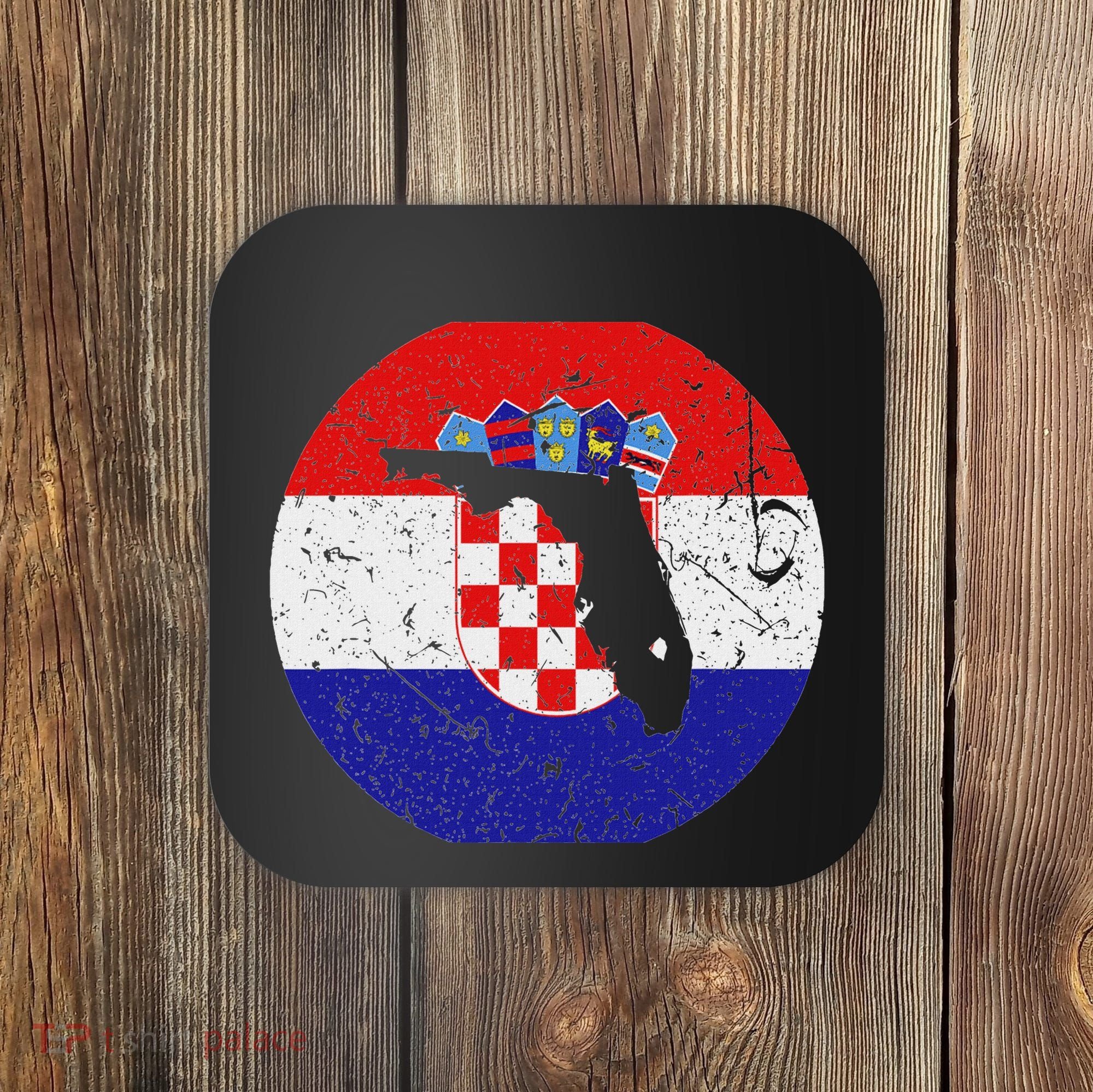 Proud Floridian Croatian From Florida Croatia Home Pride Coaster