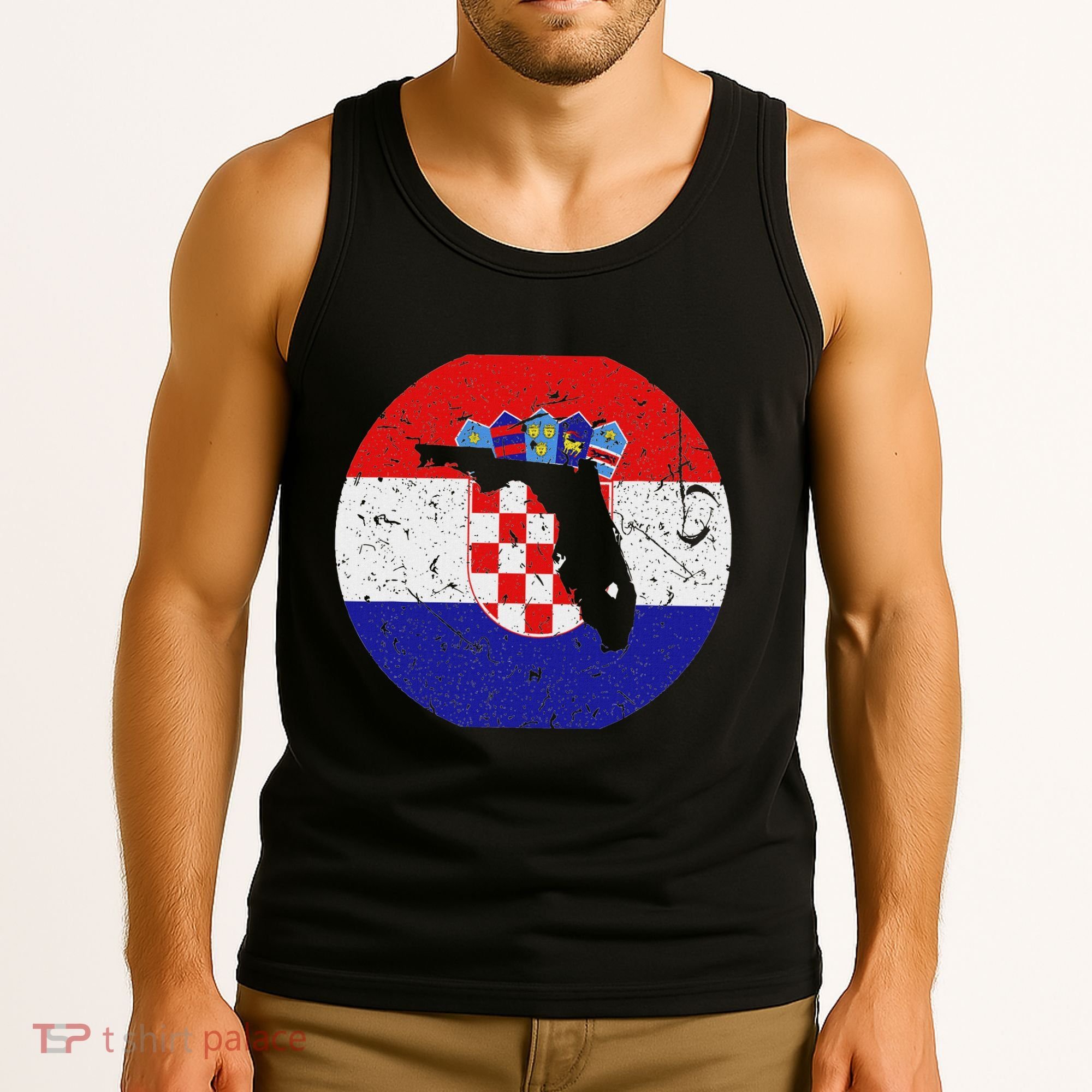 Proud Floridian Croatian From Florida Croatia Home Pride Tank Top
