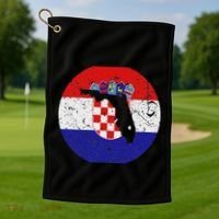 Proud Floridian Croatian From Florida Croatia Home Pride Golf Towel thumb 1