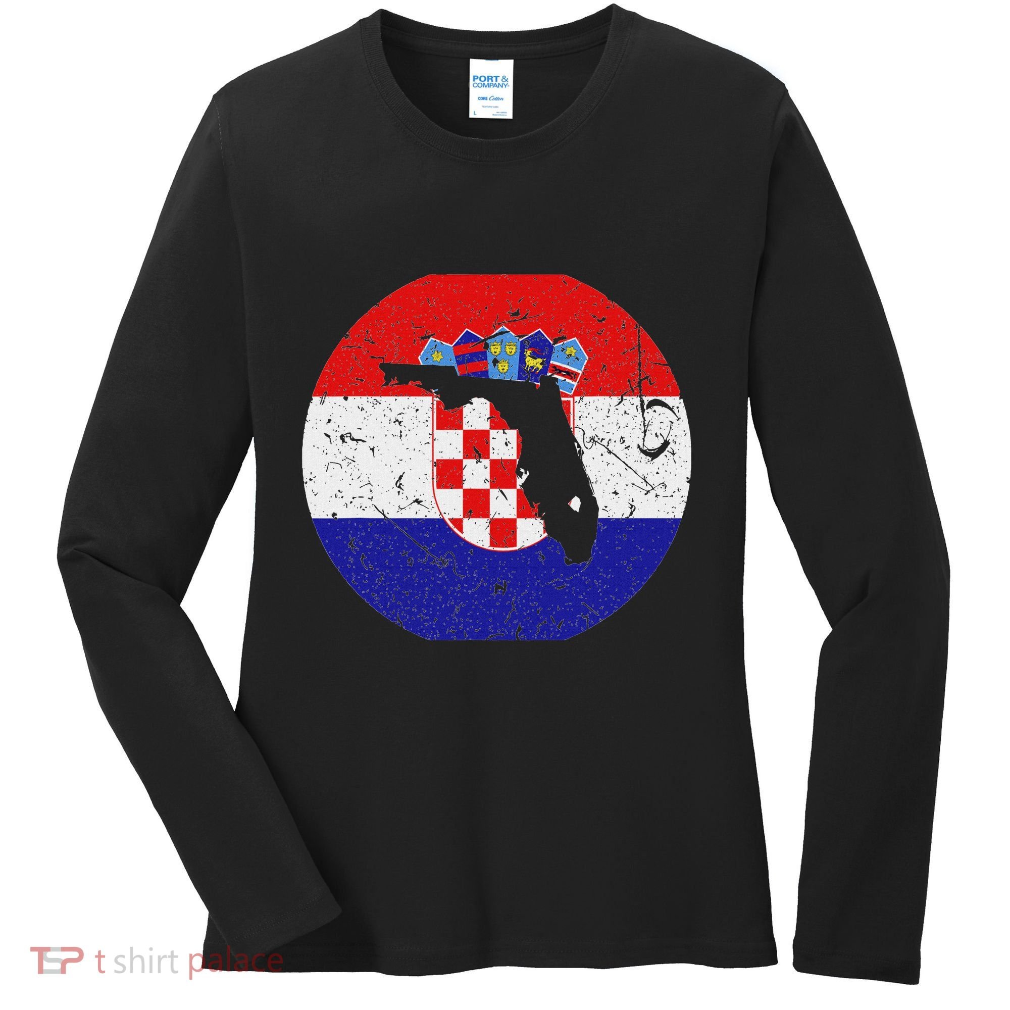 Proud Floridian Croatian From Florida Croatia Home Pride Women's Long Sleeve Shirt