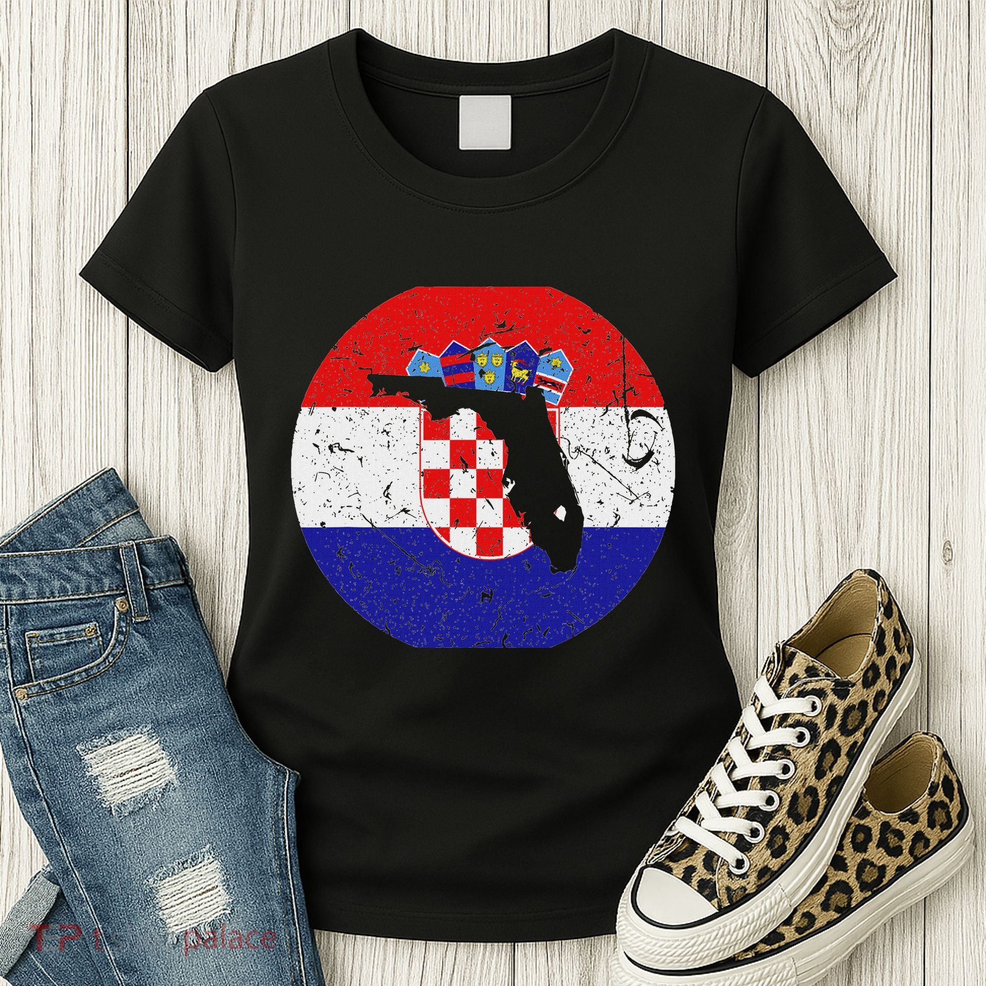 Proud Floridian Croatian From Florida Croatia Home Pride Women's T-Shirt