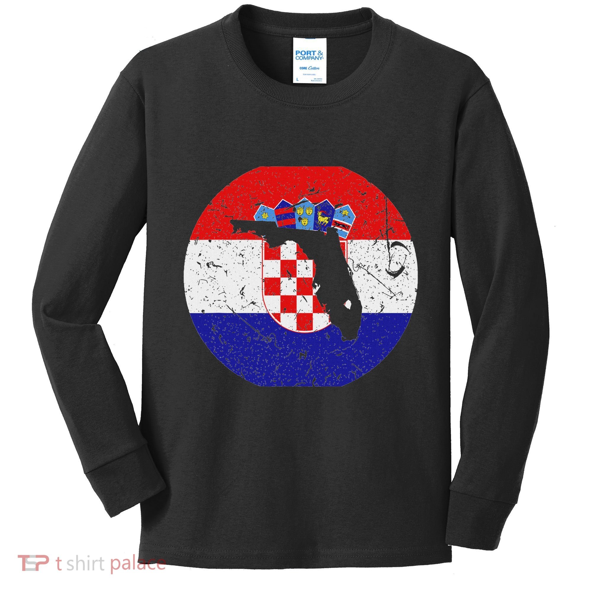 Proud Floridian Croatian From Florida Croatia Home Pride Kids Long Sleeve Shirt