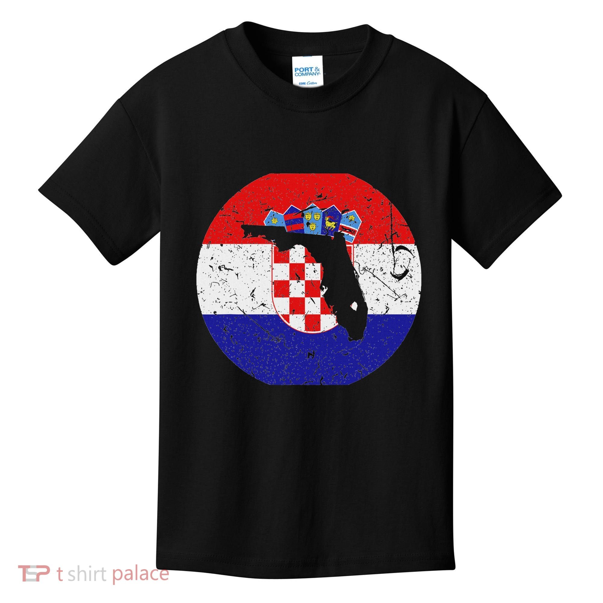 Proud Floridian Croatian From Florida Croatia Home Pride Kids T-Shirt
