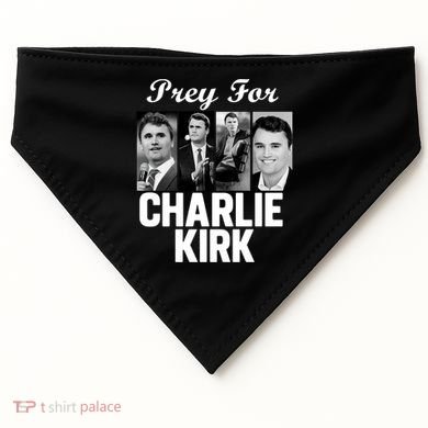 Pray For Charlie Kirk Tribute Support USA-Made Doggie Bandana