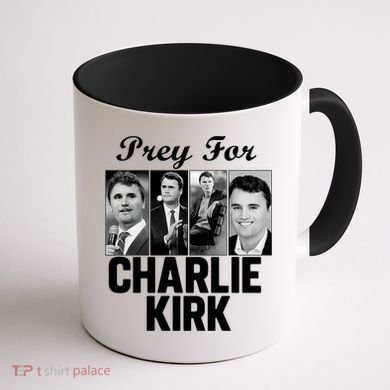 Pray For Charlie Kirk Tribute Support Coffee Mug back