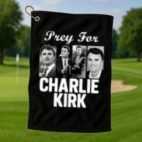 Pray For Charlie Kirk Tribute Support Golf Towel thumb 1