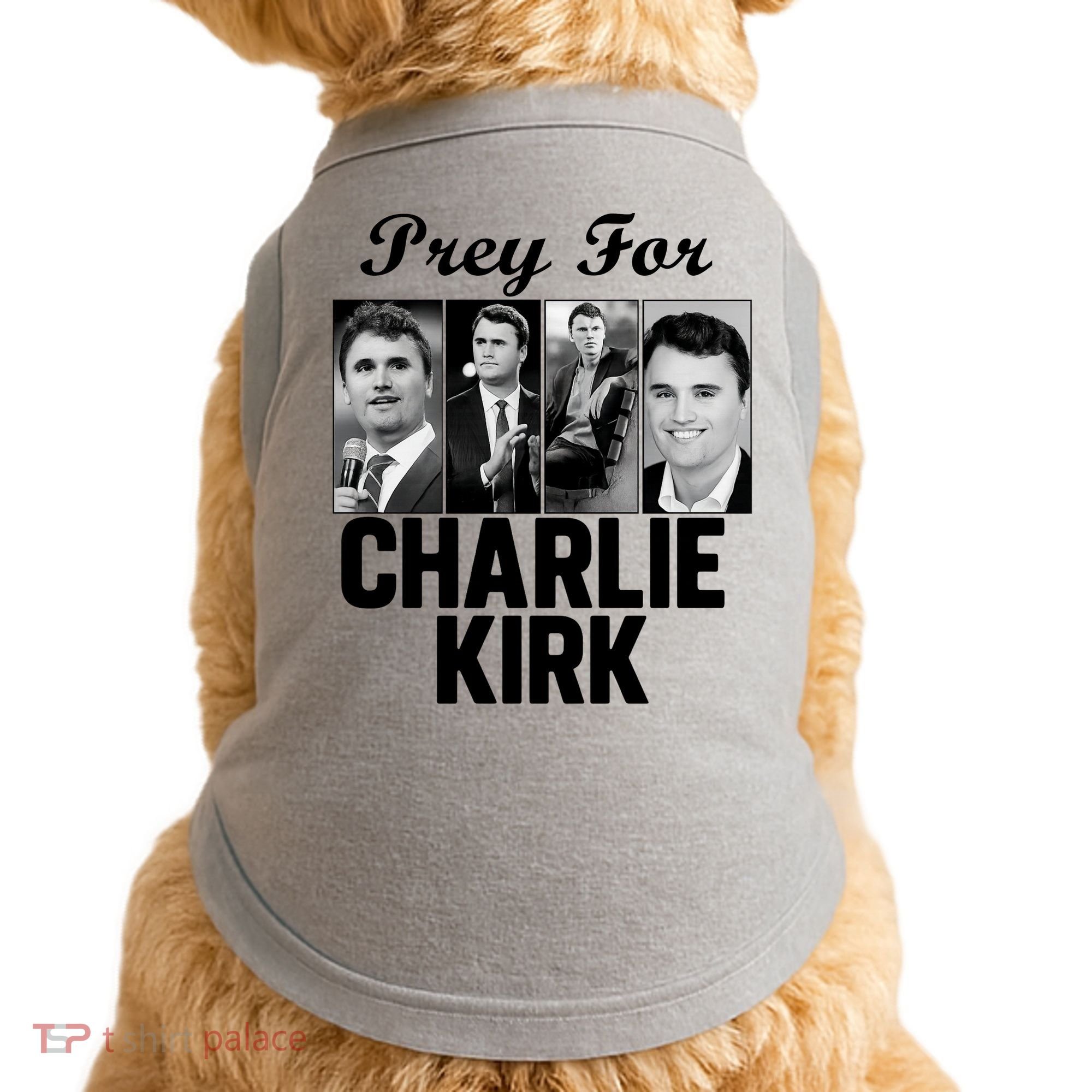 Pray For Charlie Kirk Tribute Support Doggie Tank