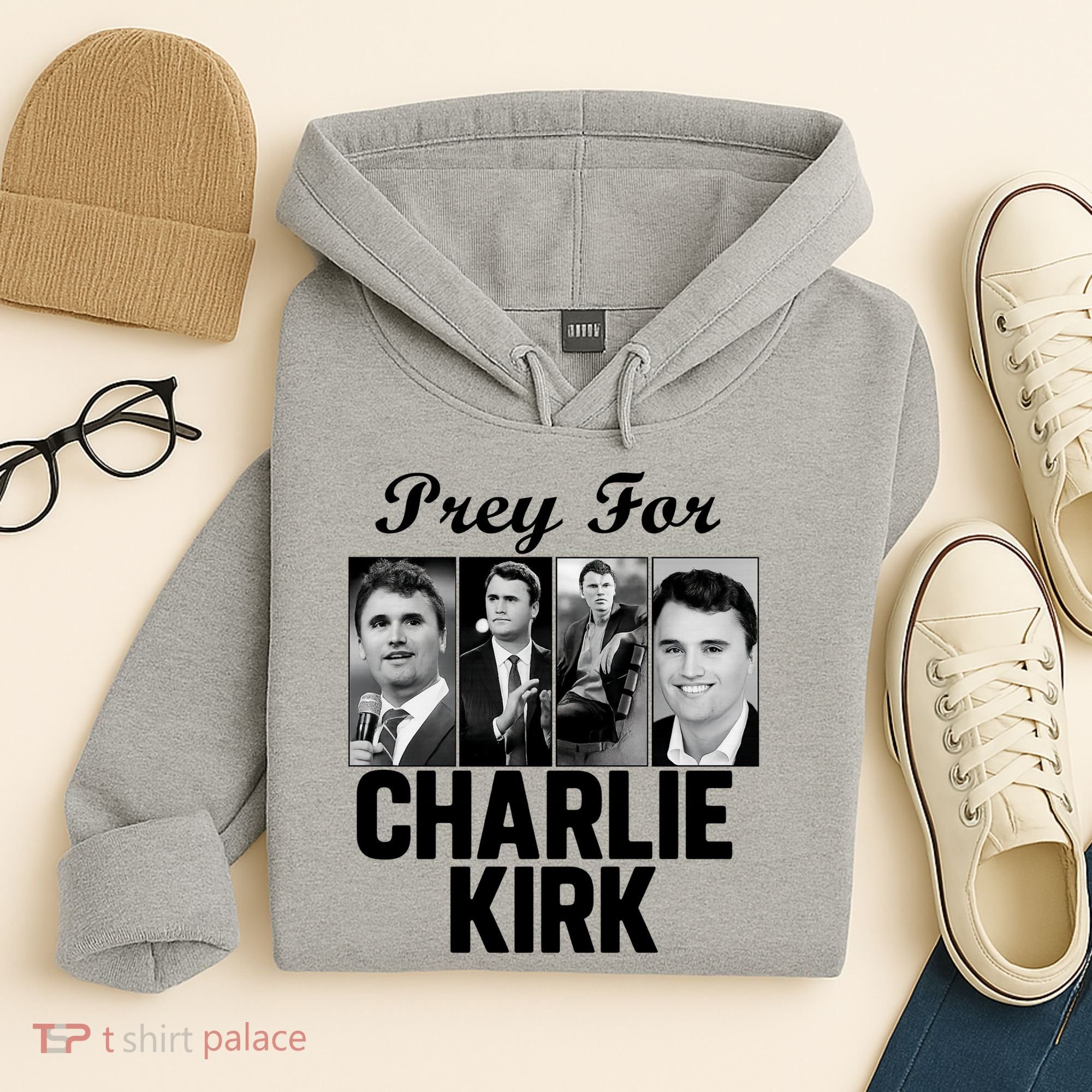 Pray For Charlie Kirk Tribute Support Hoodie