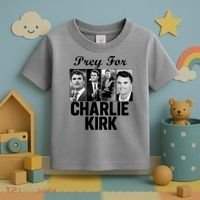 Pray For Charlie Kirk Tribute Support Toddler T-Shirt thumb 3