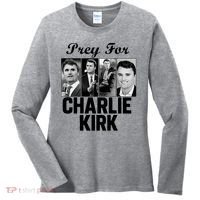 Pray For Charlie Kirk Tribute Support Women's Long Sleeve Shirt thumb 0