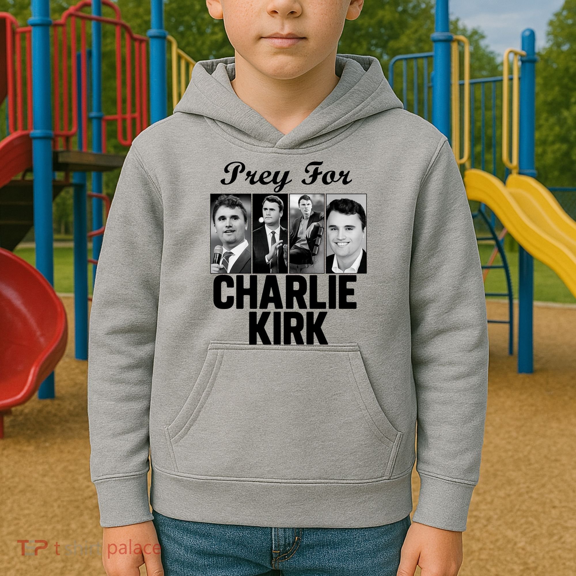 Pray For Charlie Kirk Tribute Support Kids Hoodie