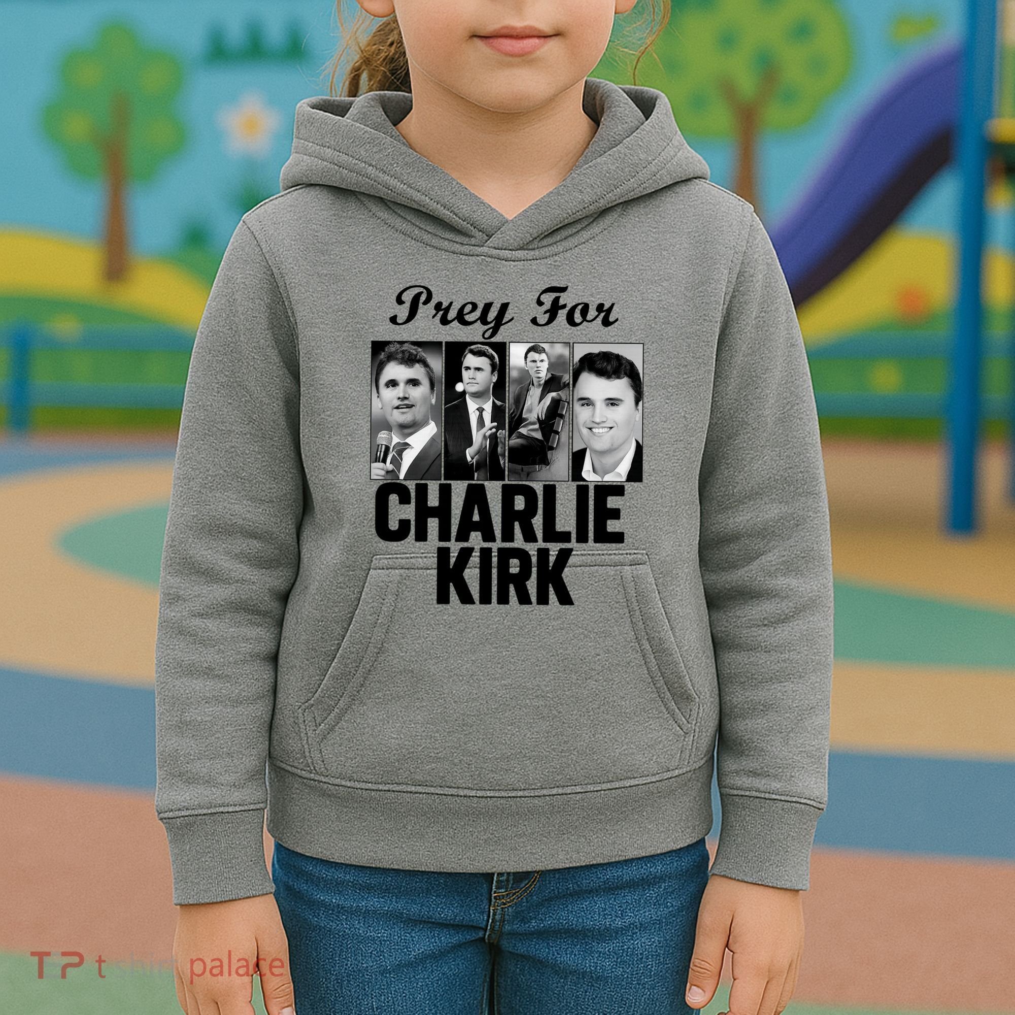 Pray For Charlie Kirk Tribute Support Kids Hoodie