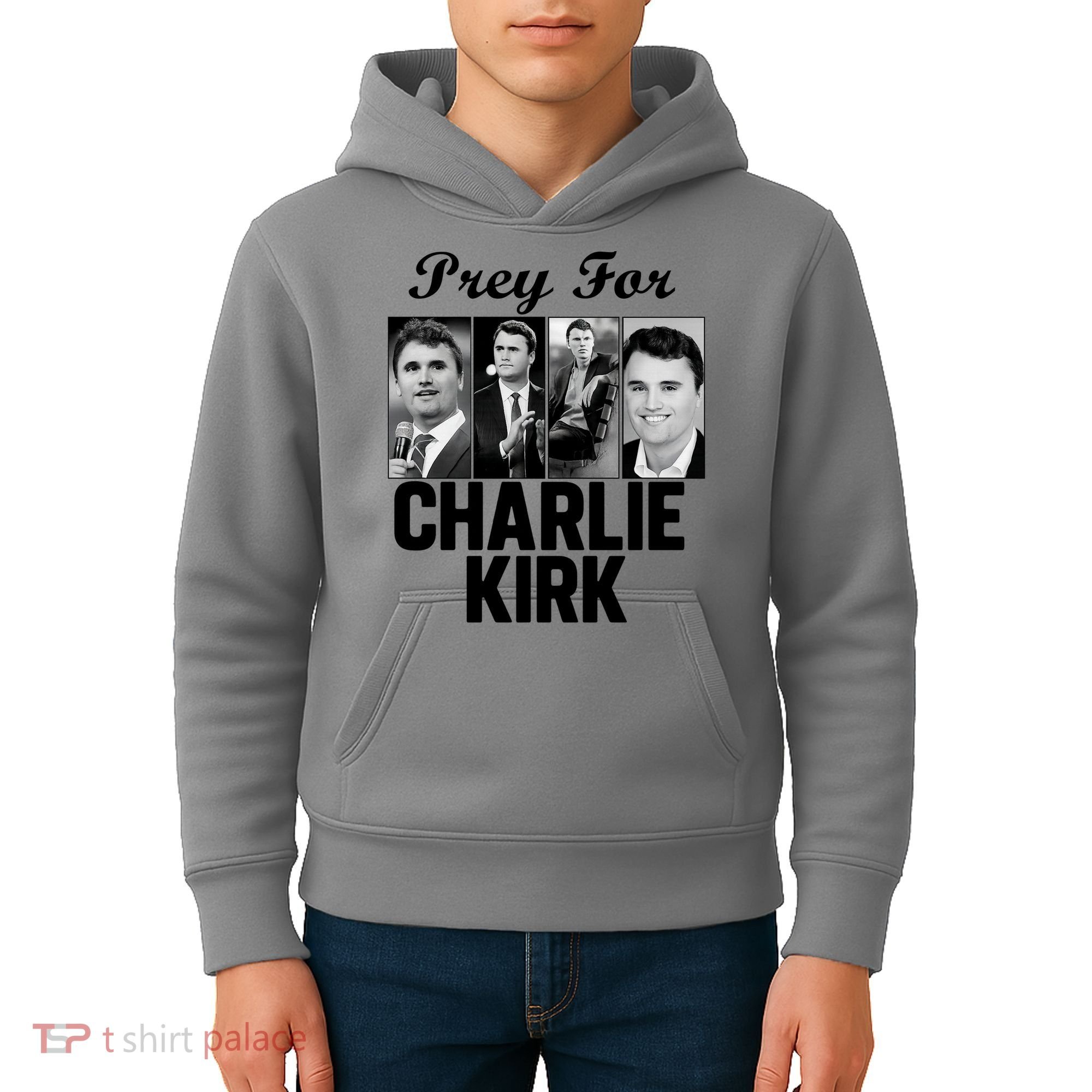 Pray For Charlie Kirk Tribute Support Kids Hoodie