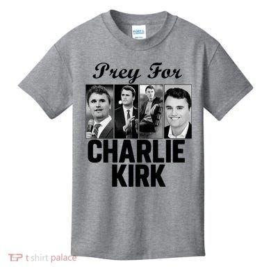 Pray For Charlie Kirk Tribute Support Kids T-Shirt