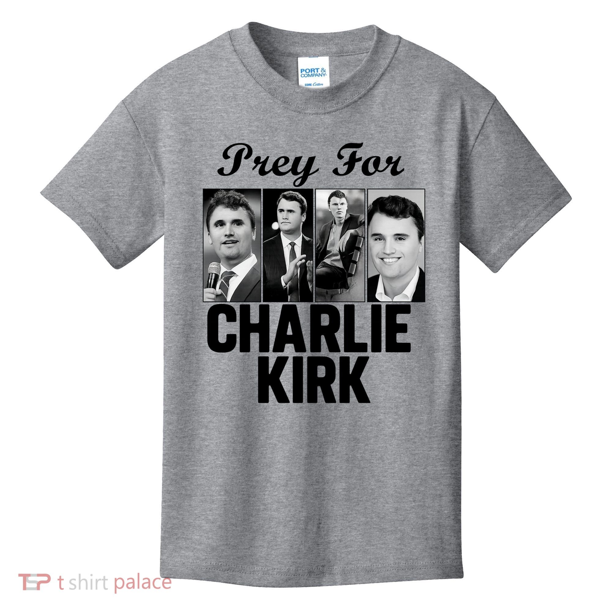 Pray For Charlie Kirk Tribute Support Kids T-Shirt