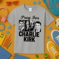 Pray For Charlie Kirk Tribute Support Kids T-Shirt thumb 3