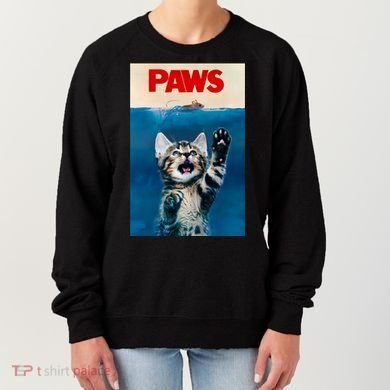 Paws Funny Cat Parody Cat Lover Gift Kitten Shark Mouse Meow Women's Sweatshirt