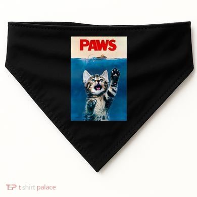Paws Funny Cat Parody Cat Lover Gift Kitten Shark Mouse Meow USA-Made Doggie Bandana