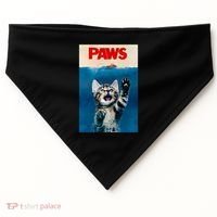 Paws Funny Cat Parody Cat Lover Gift Kitten Shark Mouse Meow USA-Made Doggie Bandana thumb 0