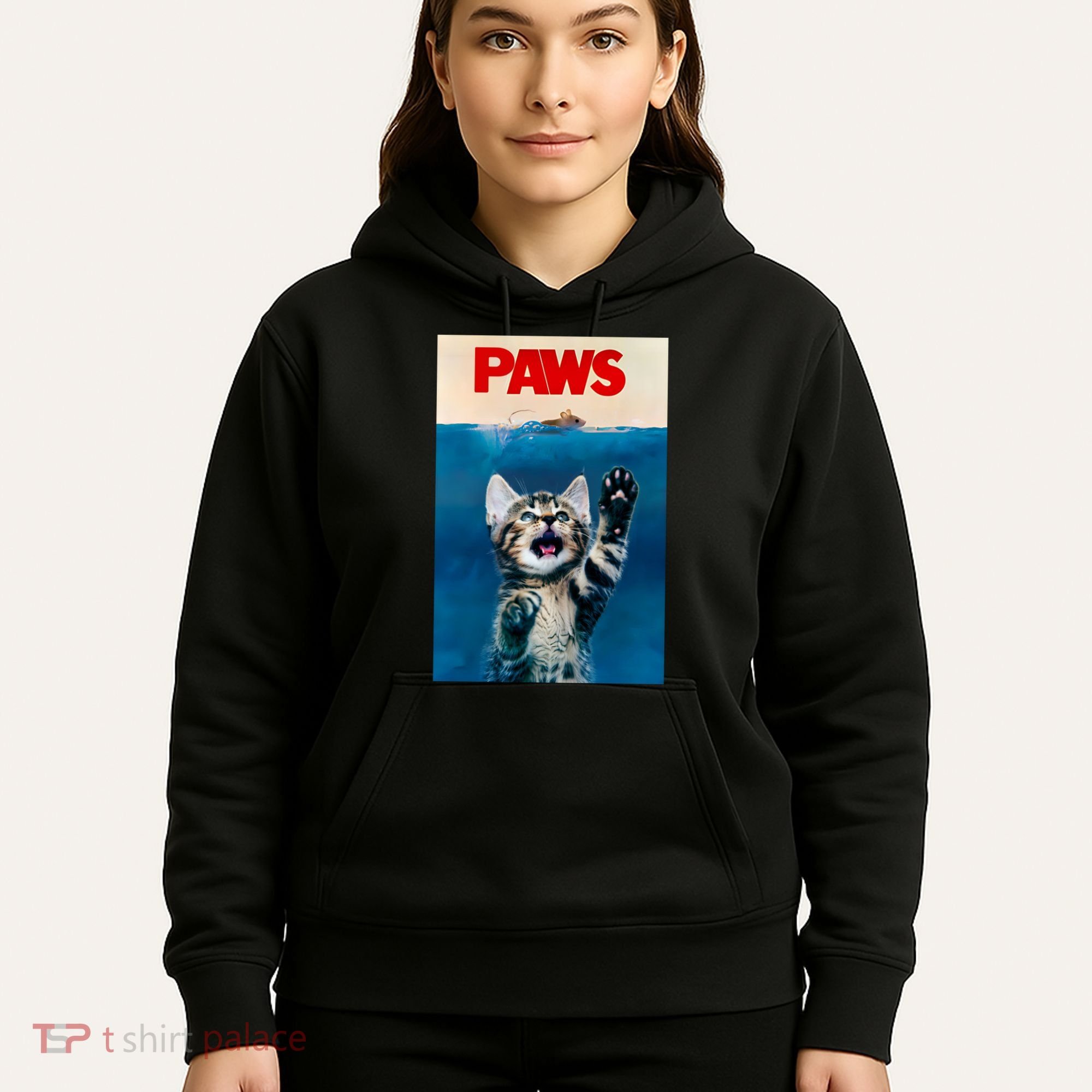 Paws Funny Cat Parody Cat Lover Gift Kitten Shark Mouse Meow Hoodie