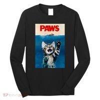 Paws Funny Cat Parody Cat Lover Gift Kitten Shark Mouse Meow Long Sleeve Shirt thumb 0