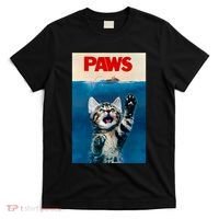 Paws Funny Cat Parody Cat Lover Gift Kitten Shark Mouse Meow T-Shirt thumb 0