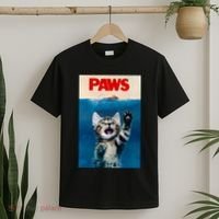 Paws Funny Cat Parody Cat Lover Gift Kitten Shark Mouse Meow T-Shirt thumb 2