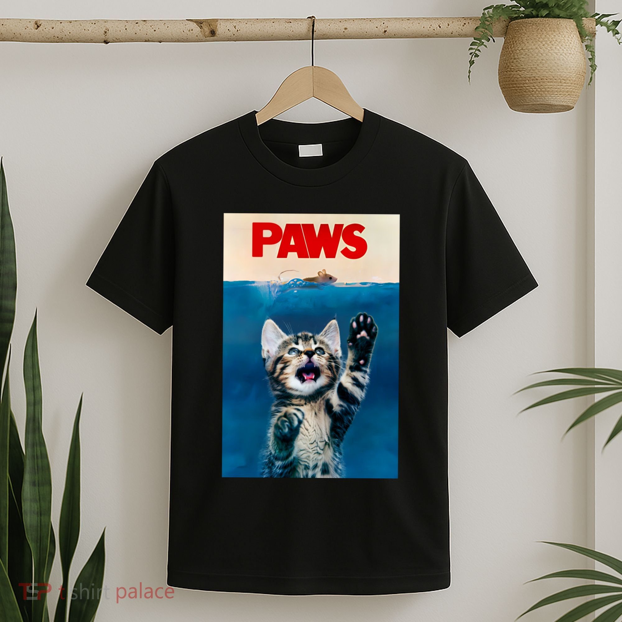 Paws Funny Cat Parody Cat Lover Gift Kitten Shark Mouse Meow T-Shirt