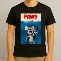 Paws Funny Cat Parody Cat Lover Gift Kitten Shark Mouse Meow T-Shirt thumb 3