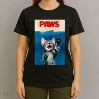 Paws Funny Cat Parody Cat Lover Gift Kitten Shark Mouse Meow T-Shirt thumb 4