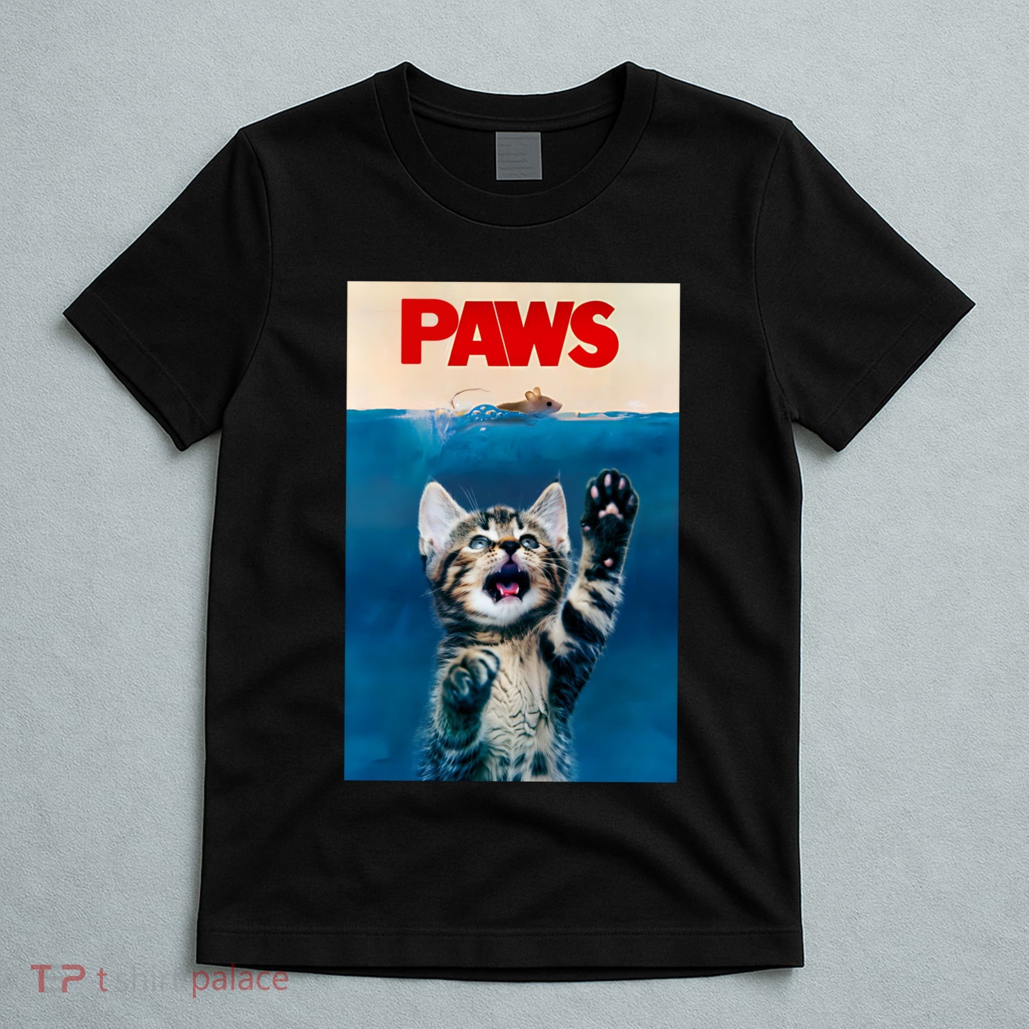 Paws Funny Cat Parody Cat Lover Gift Kitten Shark Mouse Meow T-Shirt