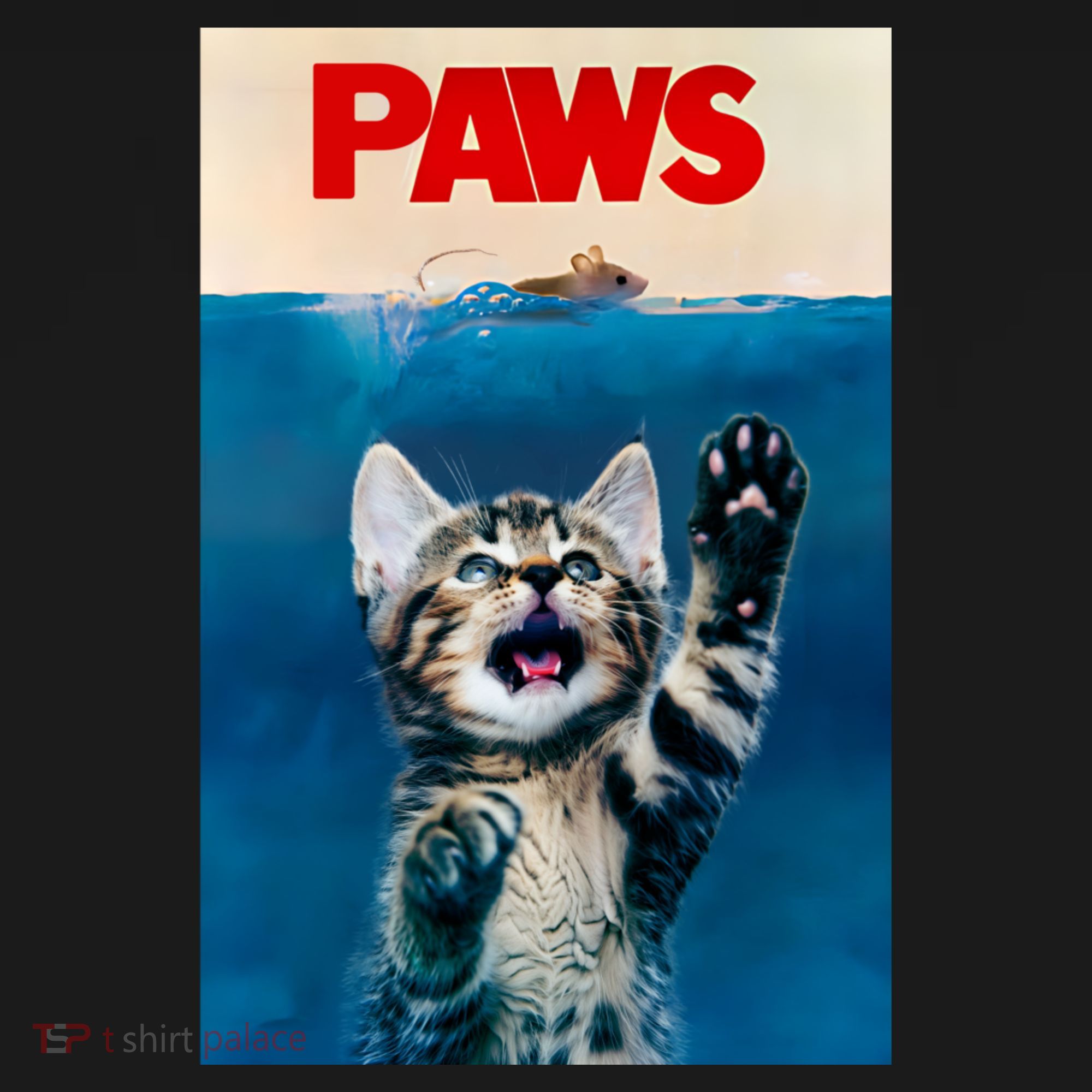Paws Funny Cat Parody Cat Lover Gift Kitten Shark Mouse Meow T-Shirt