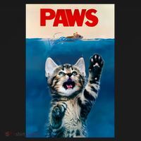 Paws Funny Cat Parody Cat Lover Gift Kitten Shark Mouse Meow Coaster thumb 2