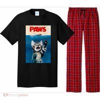 Paws Funny Cat Parody Cat Lover Gift Kitten Shark Mouse Meow Pajama Set thumb 0