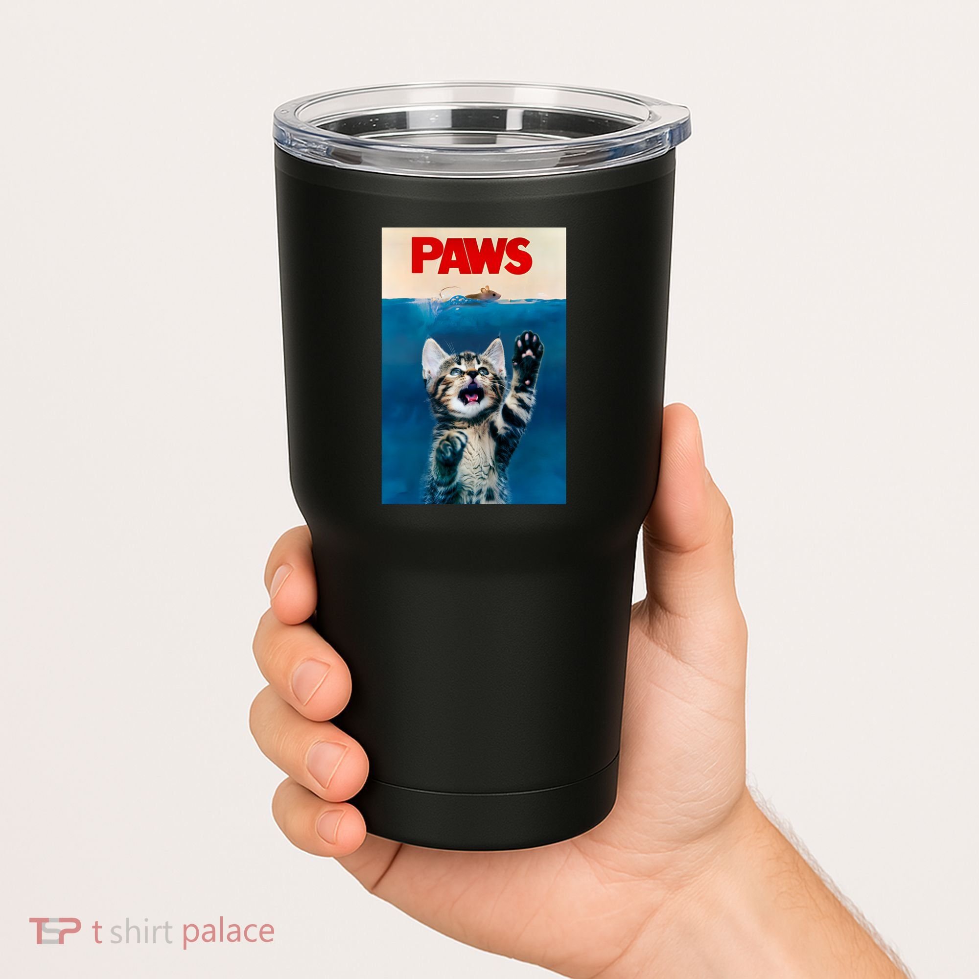 Paws Funny Cat Parody Cat Lover Gift Kitten Shark Mouse Meow Tumbler