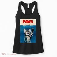 Paws Funny Cat Parody Cat Lover Gift Kitten Shark Mouse Meow Women's Tank Top thumb 0