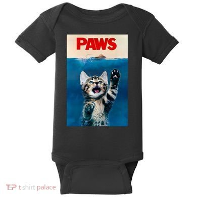 Paws Funny Cat Parody Cat Lover Gift Kitten Shark Mouse Meow Baby Bodysuit
