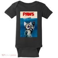 Paws Funny Cat Parody Cat Lover Gift Kitten Shark Mouse Meow Baby Bodysuit thumb 0