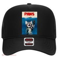 Paws Funny Cat Parody Cat Lover Gift Kitten Shark Mouse Meow Hat thumb 0