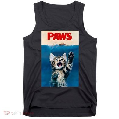 Paws Funny Cat Parody Cat Lover Gift Kitten Shark Mouse Meow Tank Top