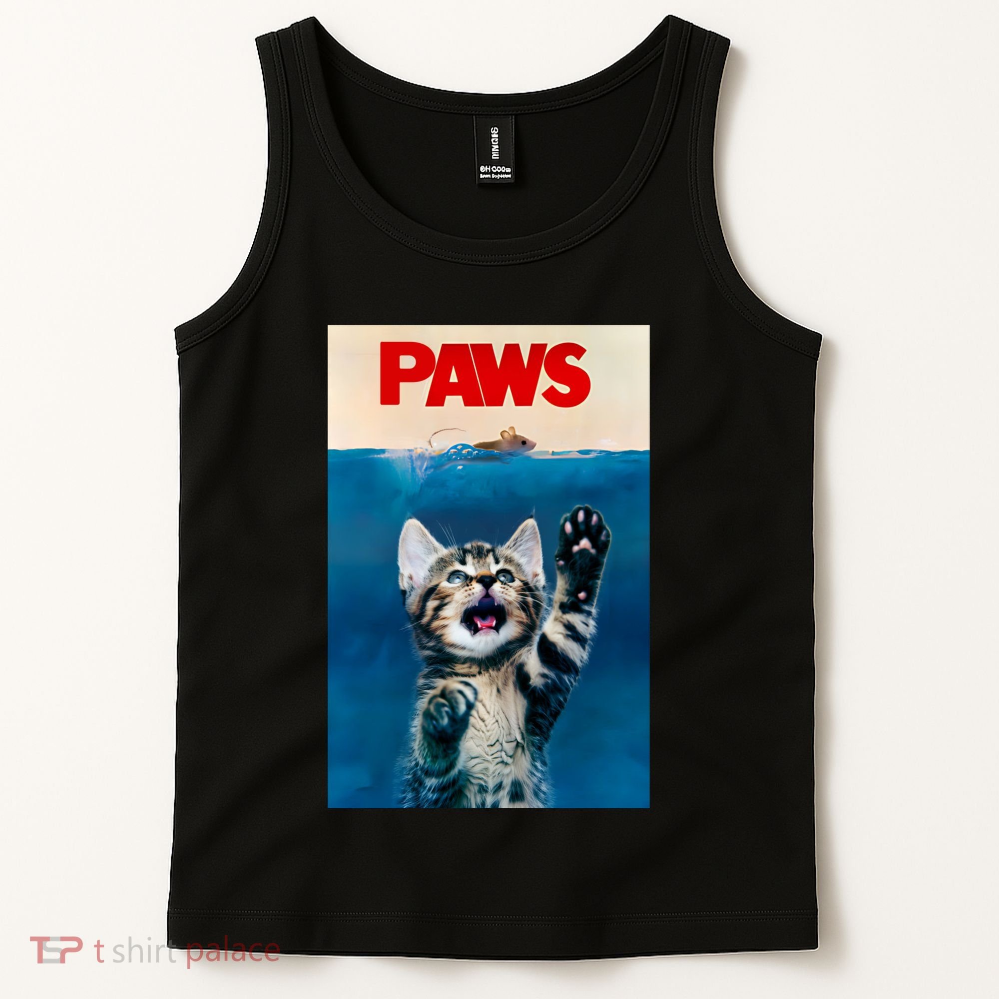 Paws Funny Cat Parody Cat Lover Gift Kitten Shark Mouse Meow Tank Top