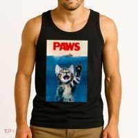 Paws Funny Cat Parody Cat Lover Gift Kitten Shark Mouse Meow Tank Top thumb 3