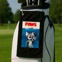 Paws Funny Cat Parody Cat Lover Gift Kitten Shark Mouse Meow Golf Towel thumb 2