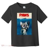 Paws Funny Cat Parody Cat Lover Gift Kitten Shark Mouse Meow Toddler T-Shirt thumb 0